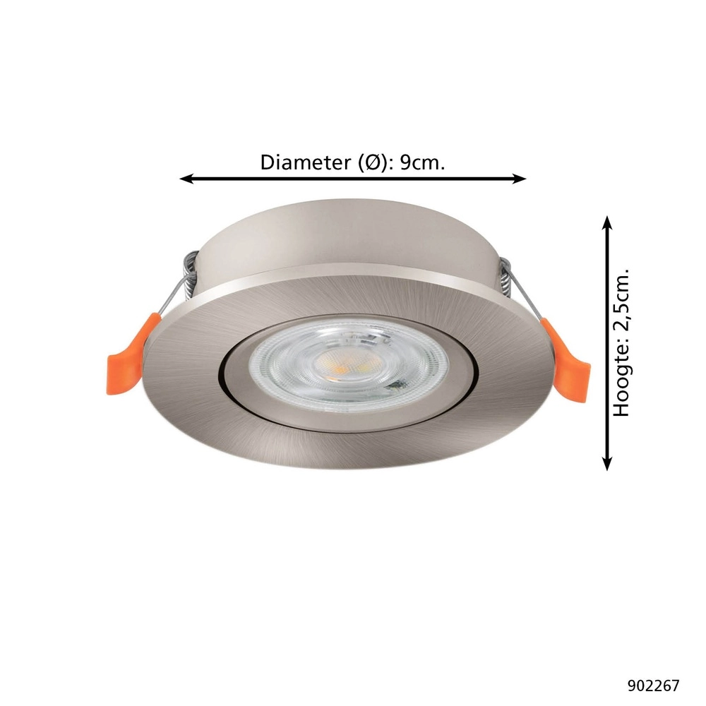 Inbouwspot Barranco nikkel Ø 9cm - 3-staps CCT Eglo 9008606359417