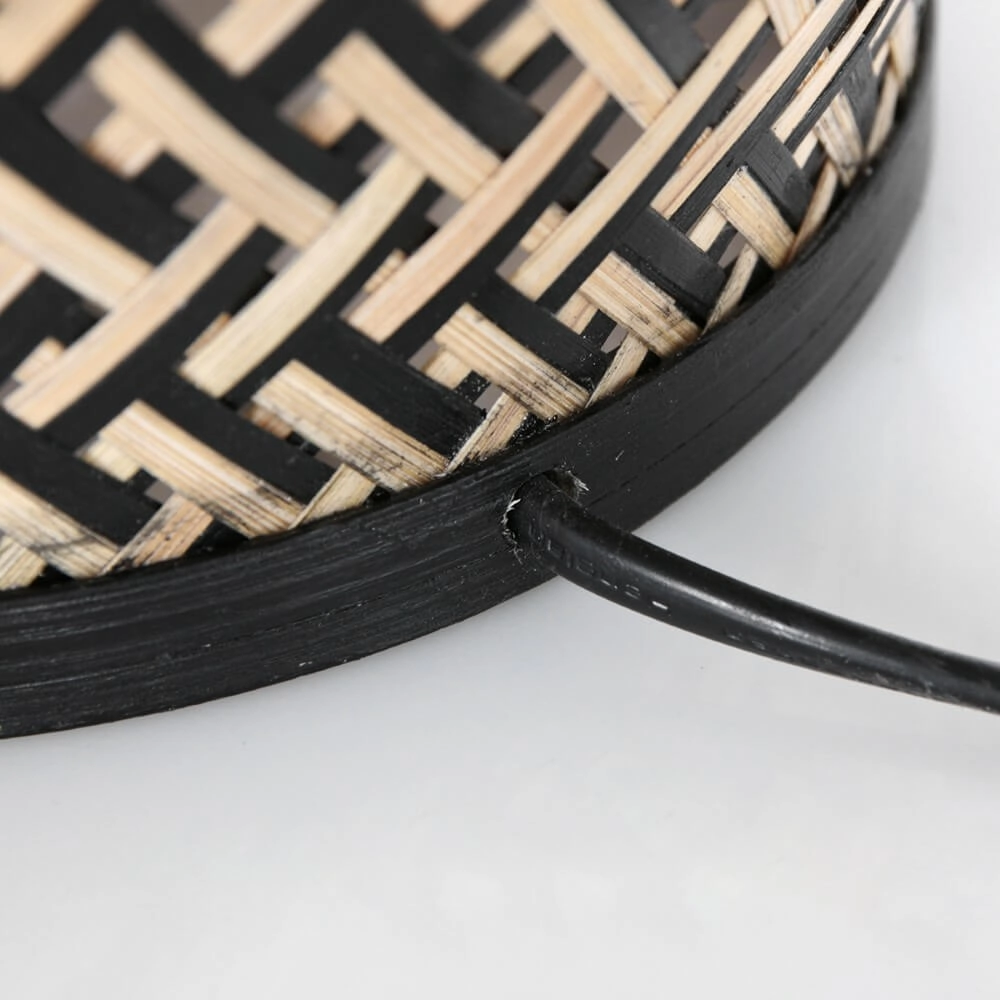 Zwarte bamboe tafellamp Maze Ø 30cm Steinhauer 8712746147247