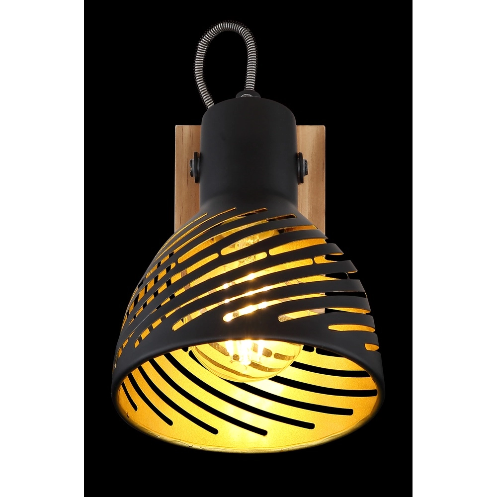 Wandlamp Lenna hout met zwart Globo 9007371419685