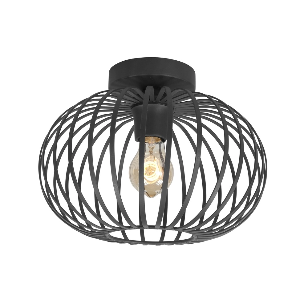 Plafondlamp Bolato zwart Ø 30cm