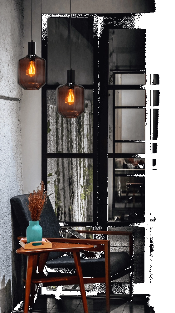Hanglamp zwart Porto met Jagger red glas - Ø 19cm Masterlight 8718121269337
