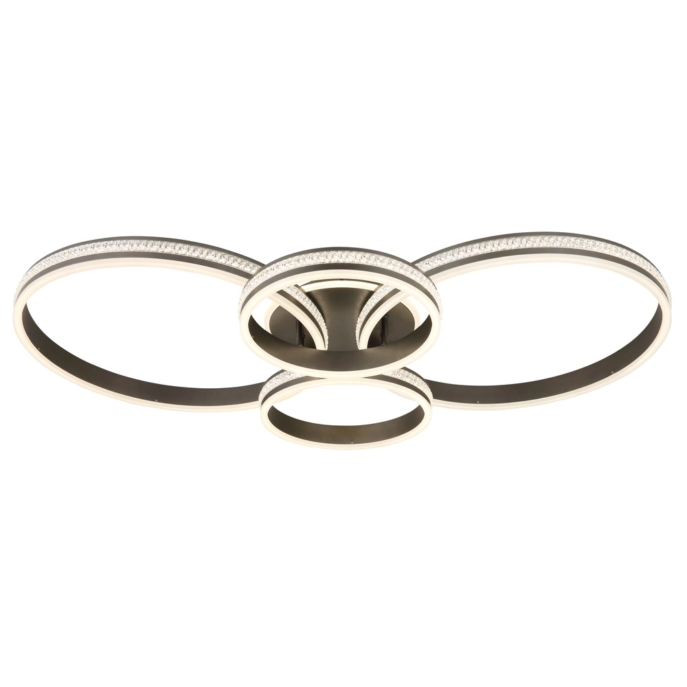Design plafondlamp Grouni 4 ringen titanium mat