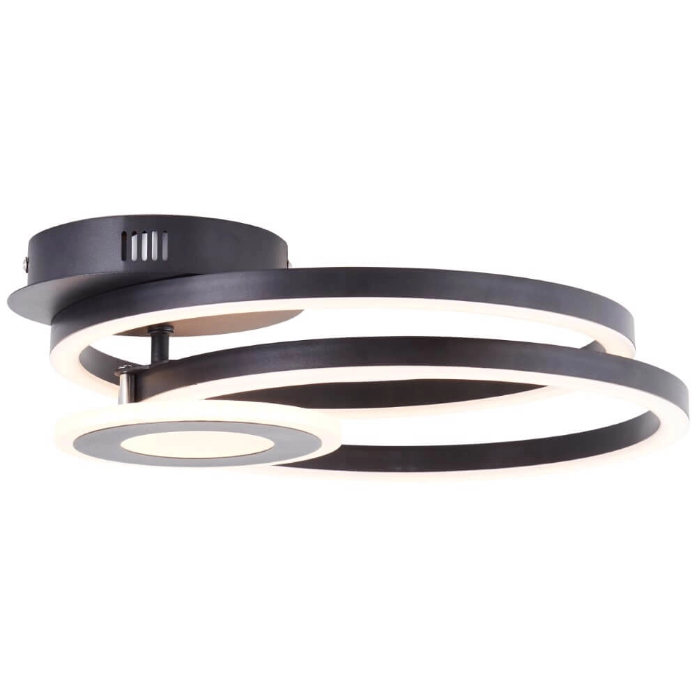 Plafondlamp Bray rond zwart Brilliant 4004353420023