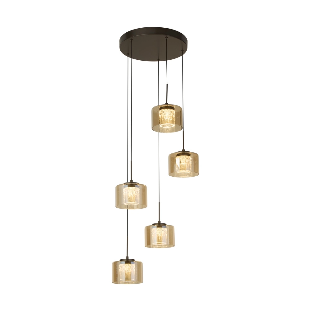 Design hanglamp Tumblers 5-lichts brons