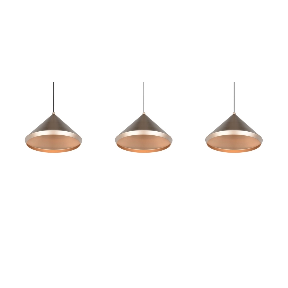 3-lichts hanglamp Laguna koffie bruin Trio 4017807671056