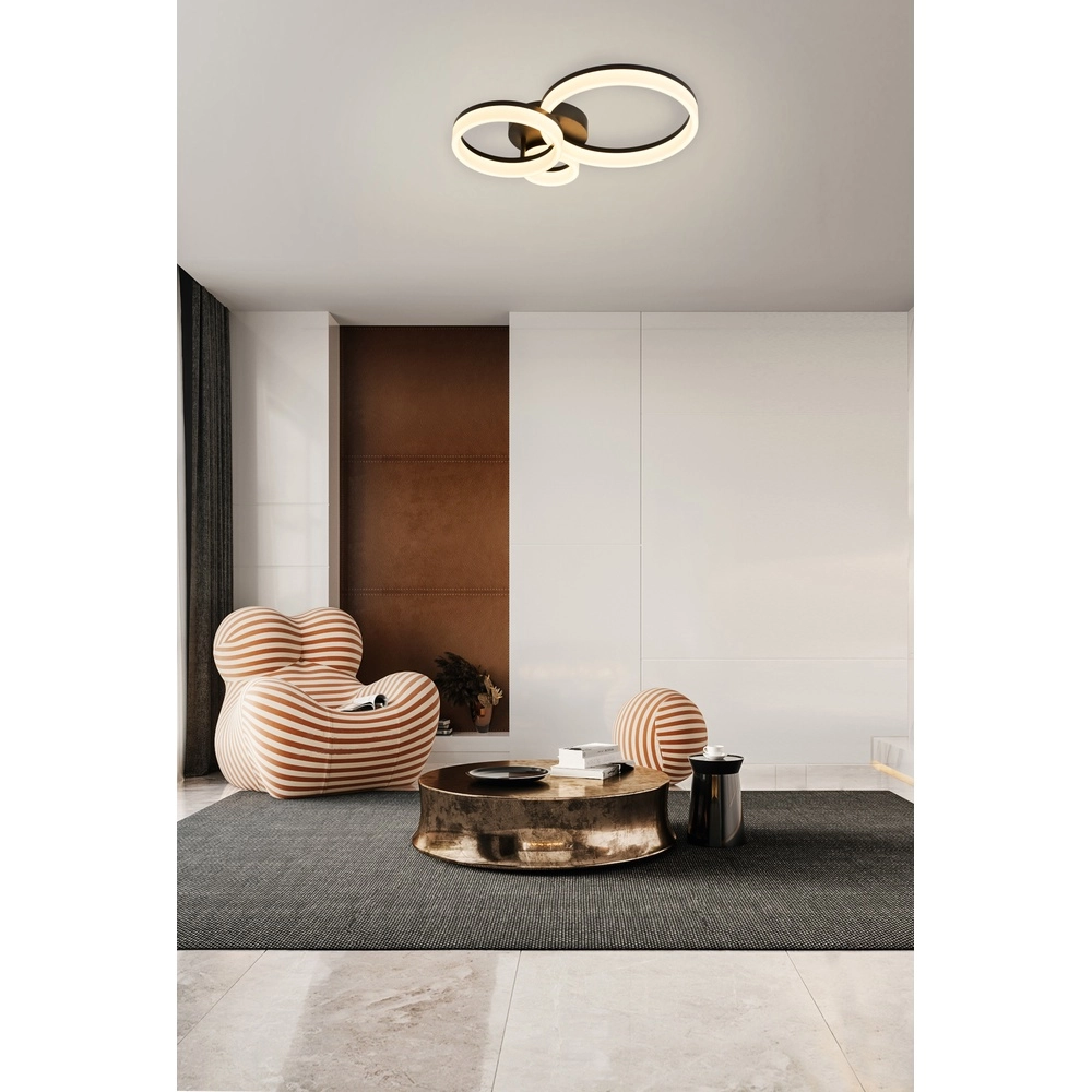 Plafondlamp Triple zwart Searchlight 5053423302966