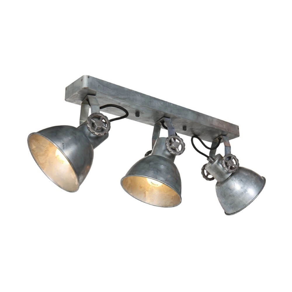 Industriële plafondspot Antique 3x E27