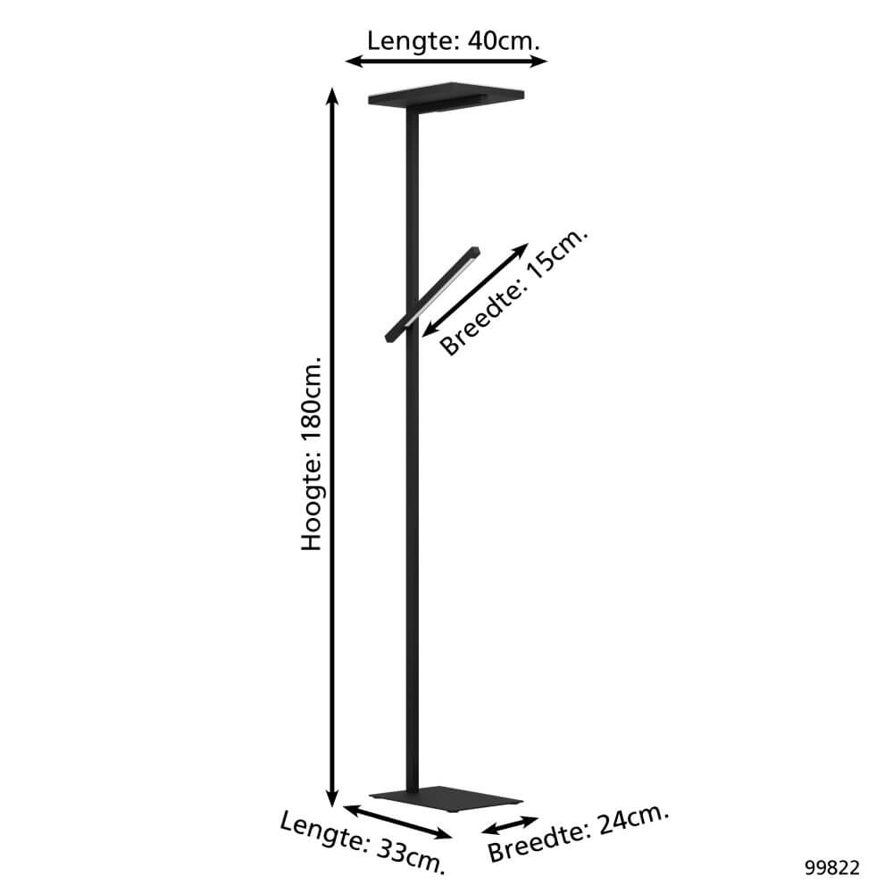 Zwarte leeslamp Carboneras Eglo 9002759998226