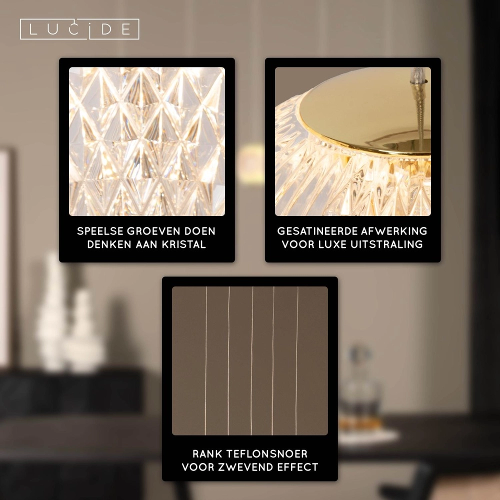 Gouden hanglamp Cintra 5-lichts Lucide 5411212134400