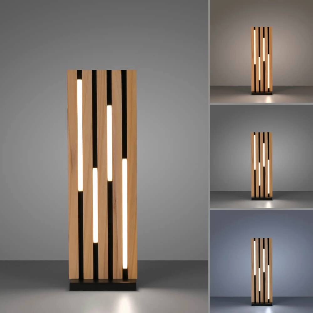 Design vloerlamp Q-Akustik hout Paul Neuhaus 4012248385401