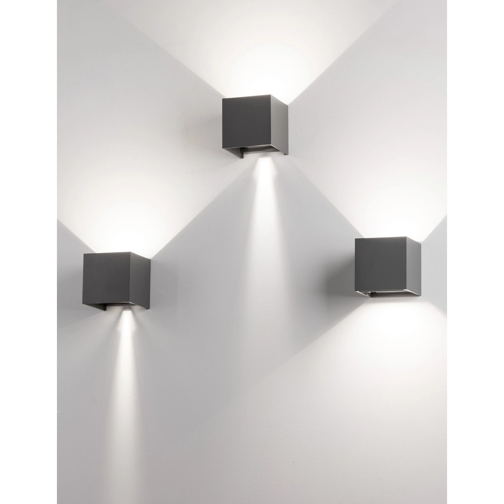 Vierkante opbouwspot Como grijs