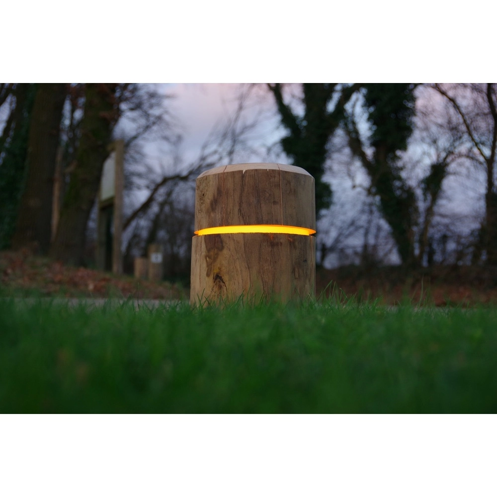 Houten borderverlichting Rondo Kastanje - 31,5cm - 2700K - vierkant