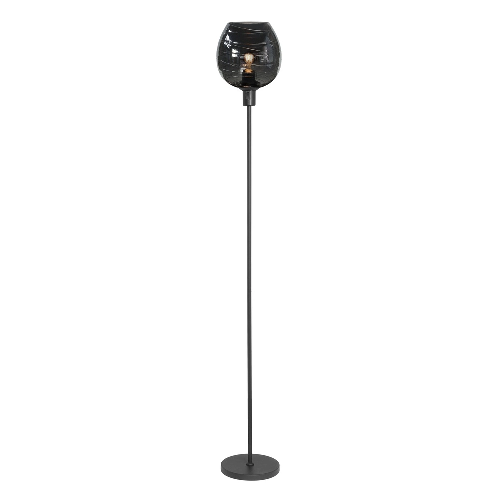 Vloerlamp Fantasy zwart met glas Ø 22cm