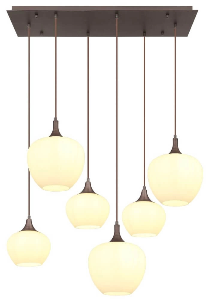 Bruine hanglamp Maxy 6-lichts Globo 9007371454358