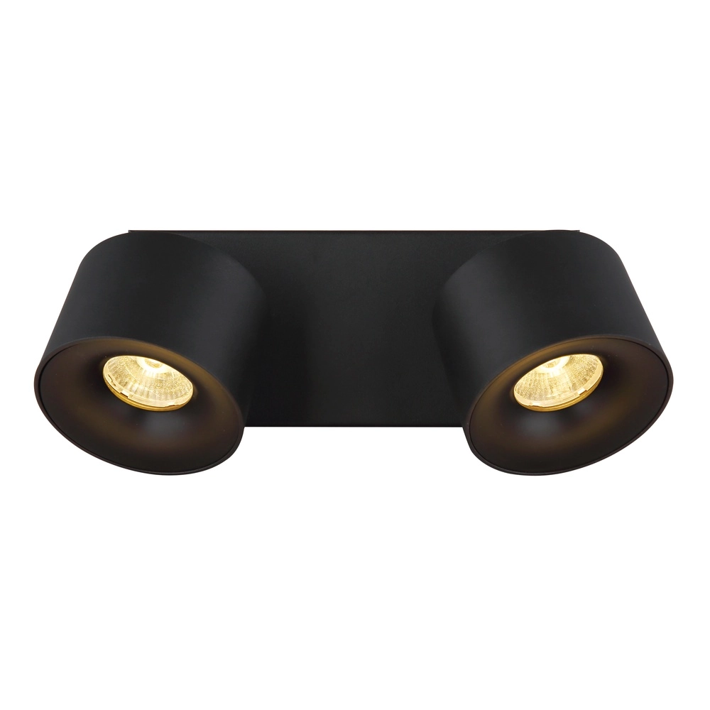 Strakke plafondlamp Rae 2-lichts zwart Globo 9007371447640