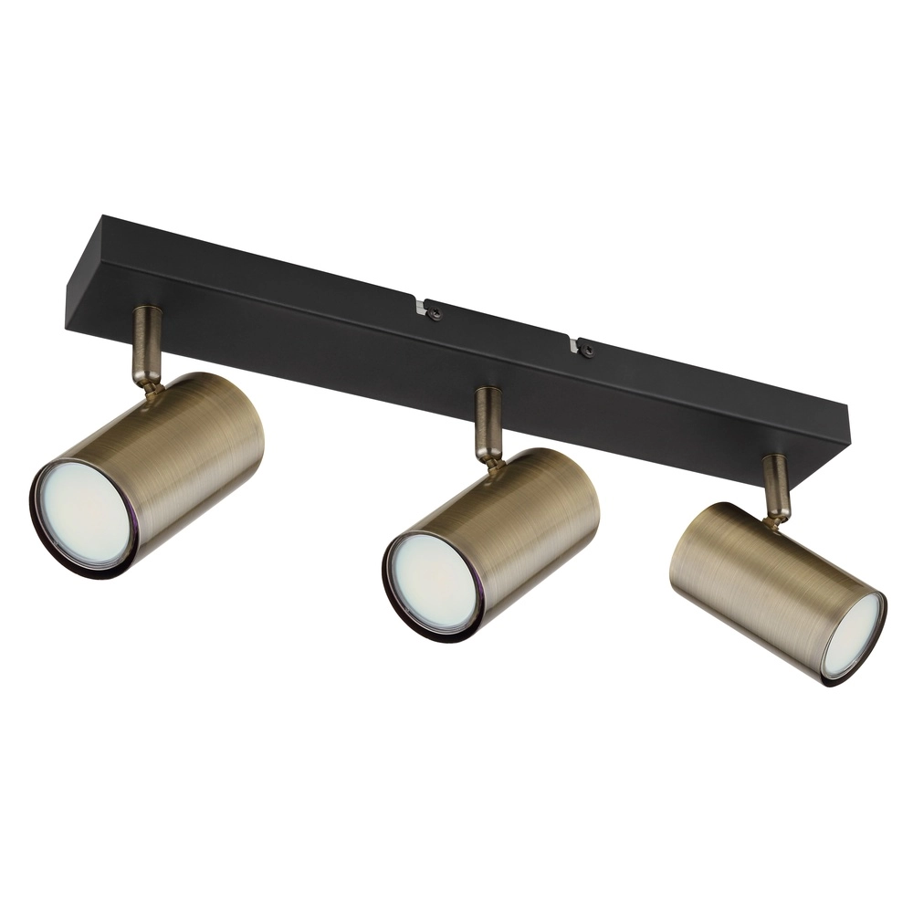 Plafondlamp 3-lichts Robby zwart met brons Globo 9007371442980