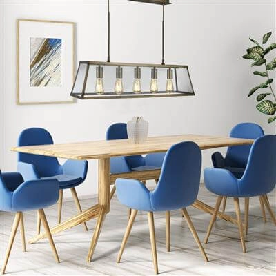 Landelijke hanglamp Voyager 5-lichts antiek brons Searchlight 5053423134215