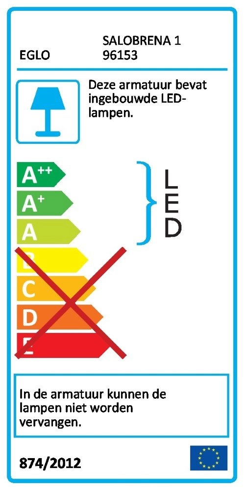 Led plafondlamp Salobrena 1 40w - 4000K 60cm wit Eglo 9002759961534