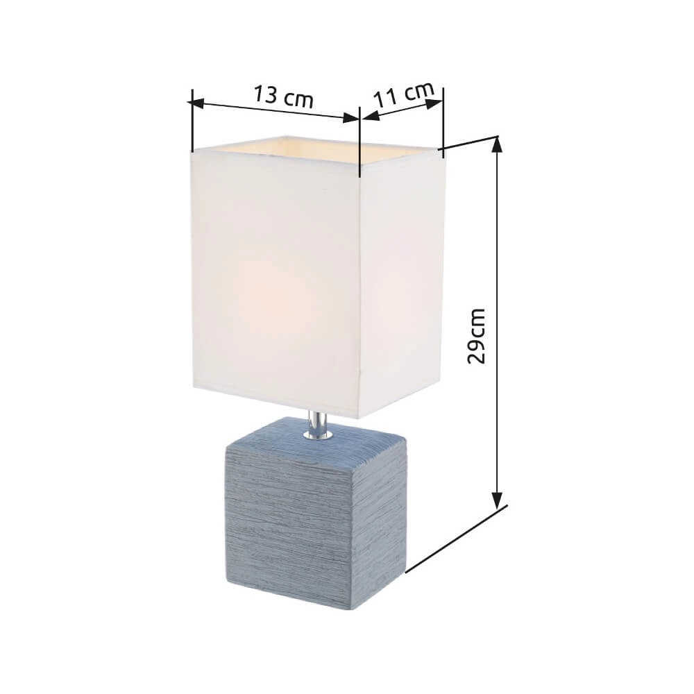 Strakke tafellamp Geri crème met witte kap Globo 9007371294657