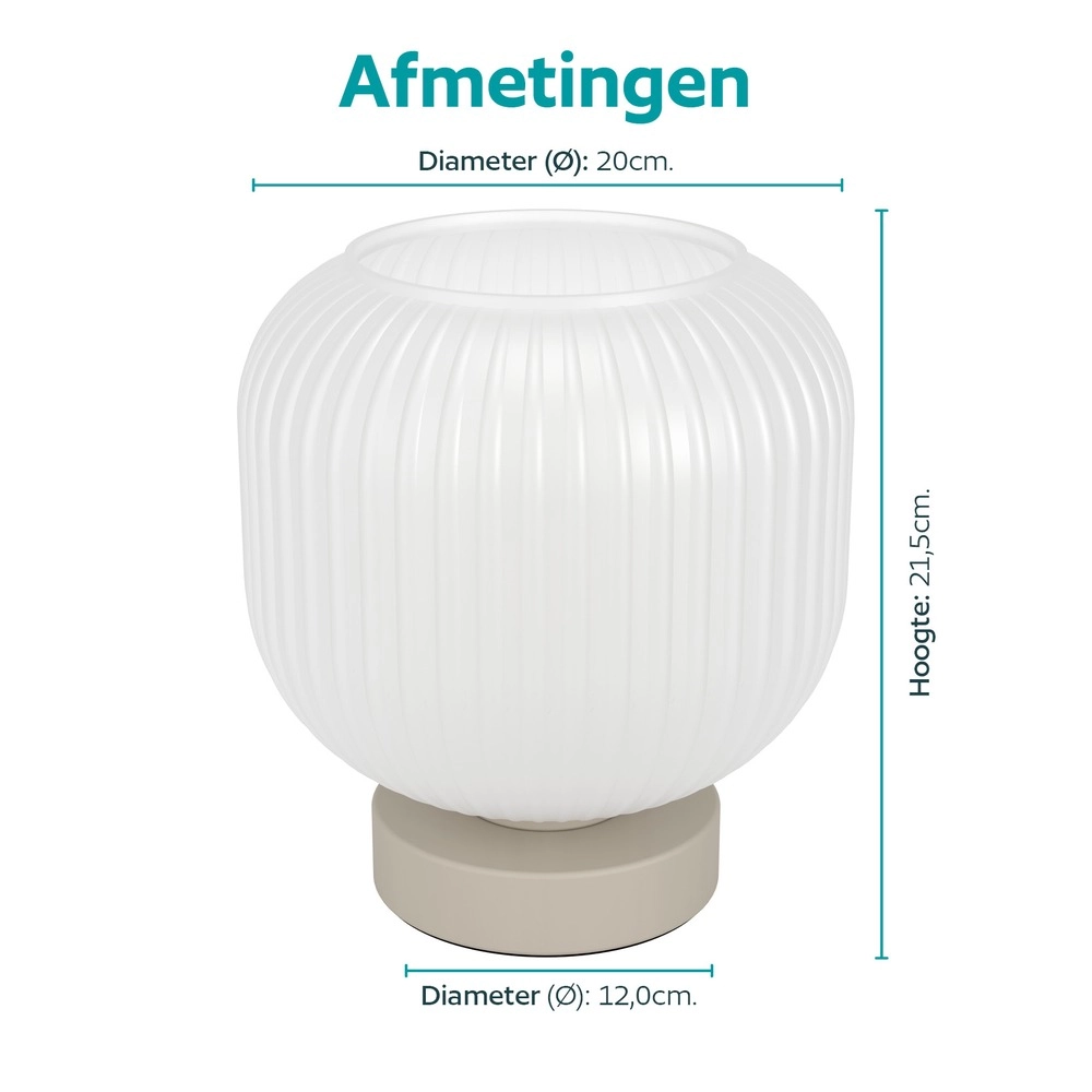 Design tafellamp Dasmina zand bruin met wit Ø 20cm Eglo 9008606406388