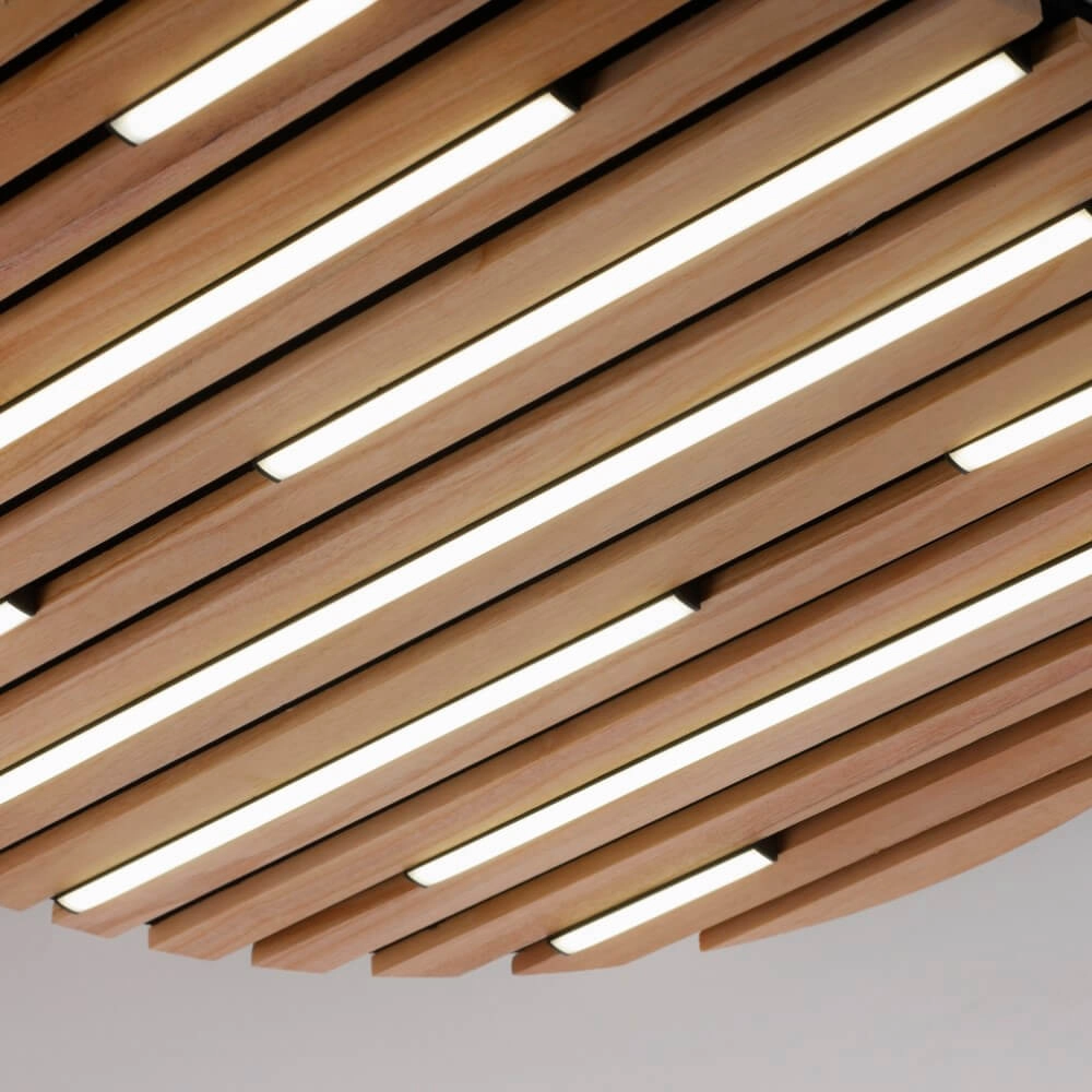 Ronde plafondlamp Q-Akustik Ø 60cm hout Paul Neuhaus 4012248385364