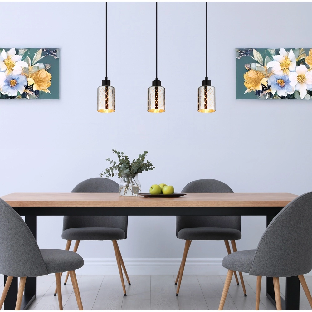 Design hanglamp Alonso 3-lichts zwart Globo 9007371575251