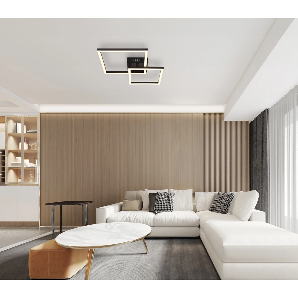 Strakke plafondlamp Tyler zwart Globo 9007371453818