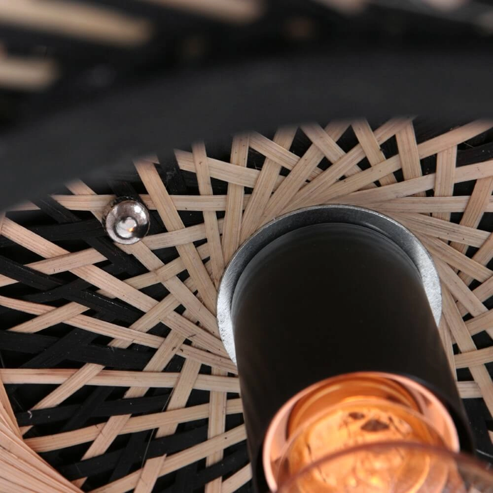 Zwarte bamboe plafondlamp Maze Ø 40cm Steinhauer 8712746147223