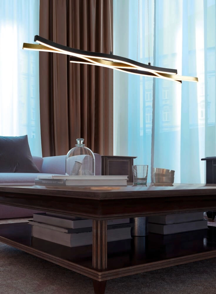 Hanglamp Blaze zwart met goud Trio 4017807540086