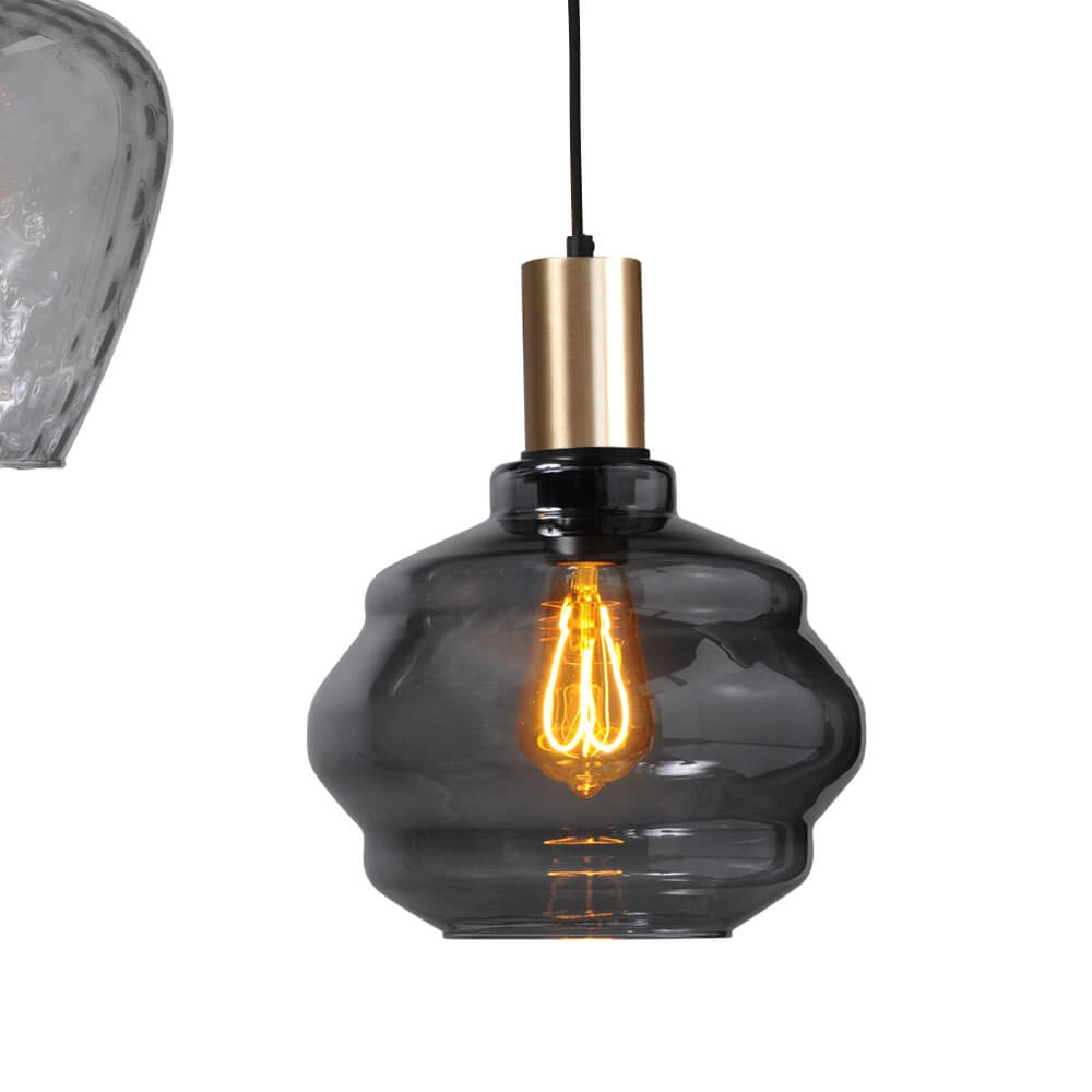 5-lichts hanglamp - goud - Porto met verschillende glazen Masterlight 8718121270401