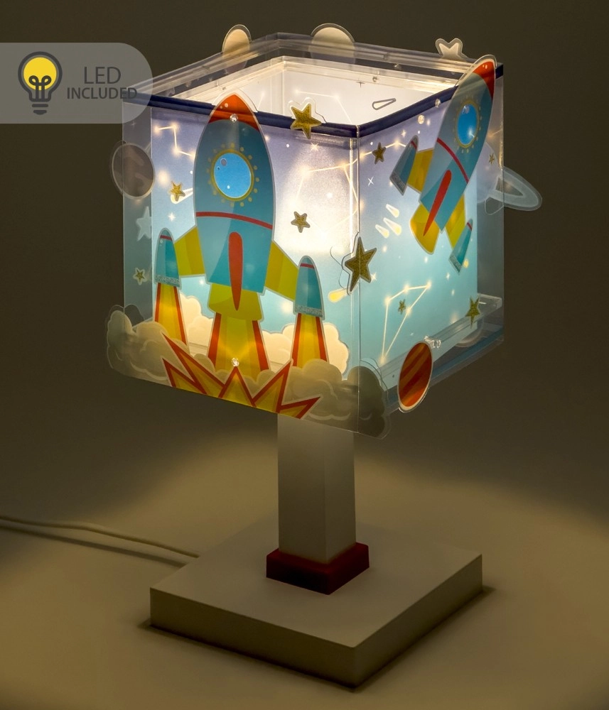 Tafellampje Rocket blauw glow in the dark Dalber 8420406002460