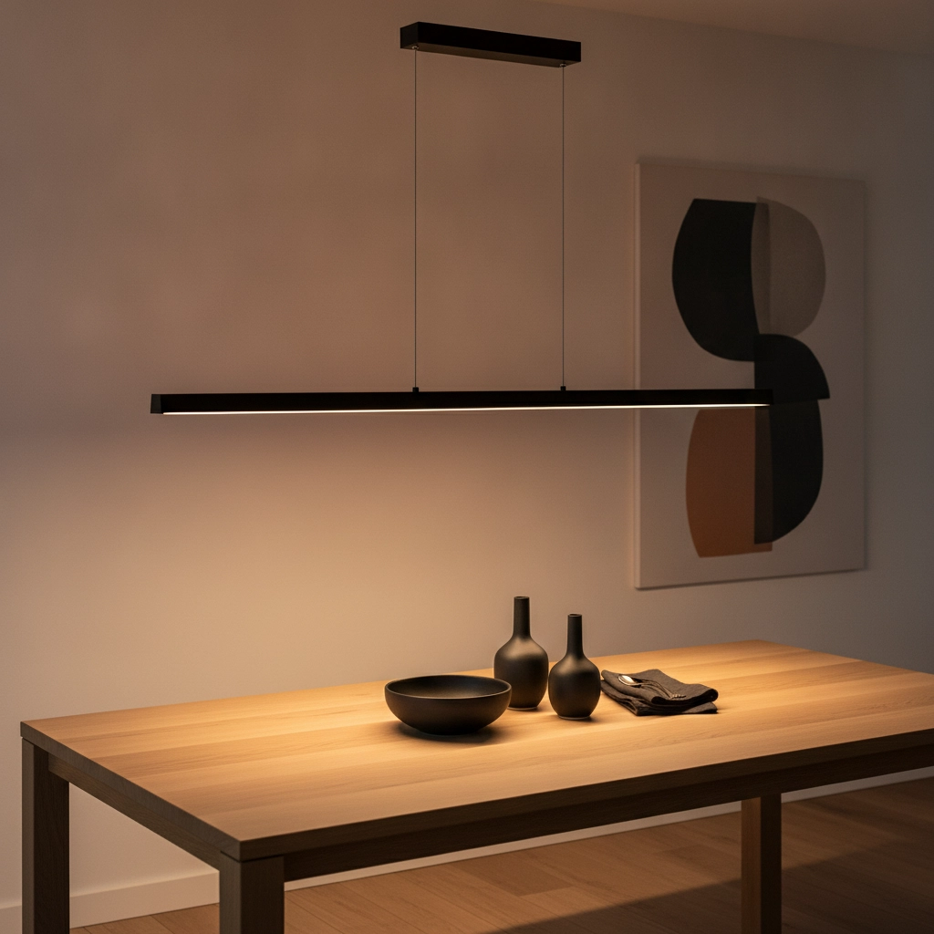 Strakke hanglamp Kondora 2 S zwart 118,5cm