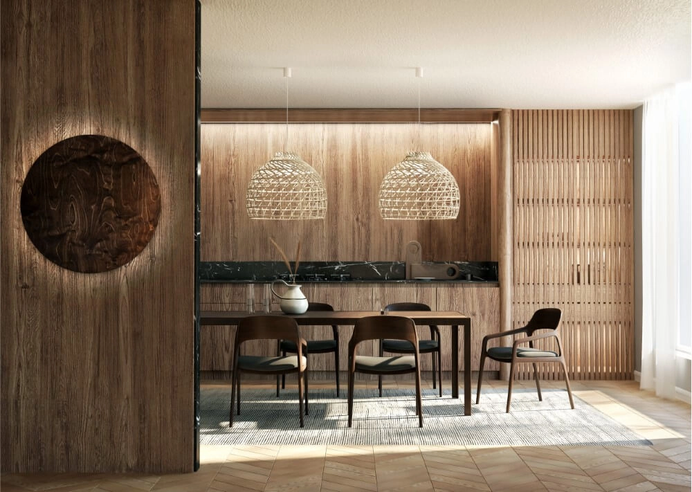 Wandlamp Ring Timber XL LED hout Lyora 5903139112925