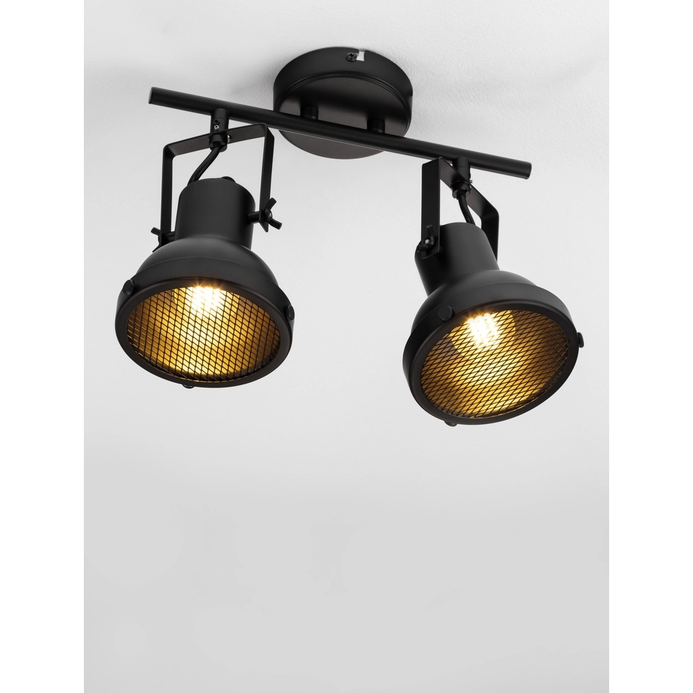 Plafondlamp Ruvi 2-lichts zwart Plafondlamp Ruvi 2-lichts zwart