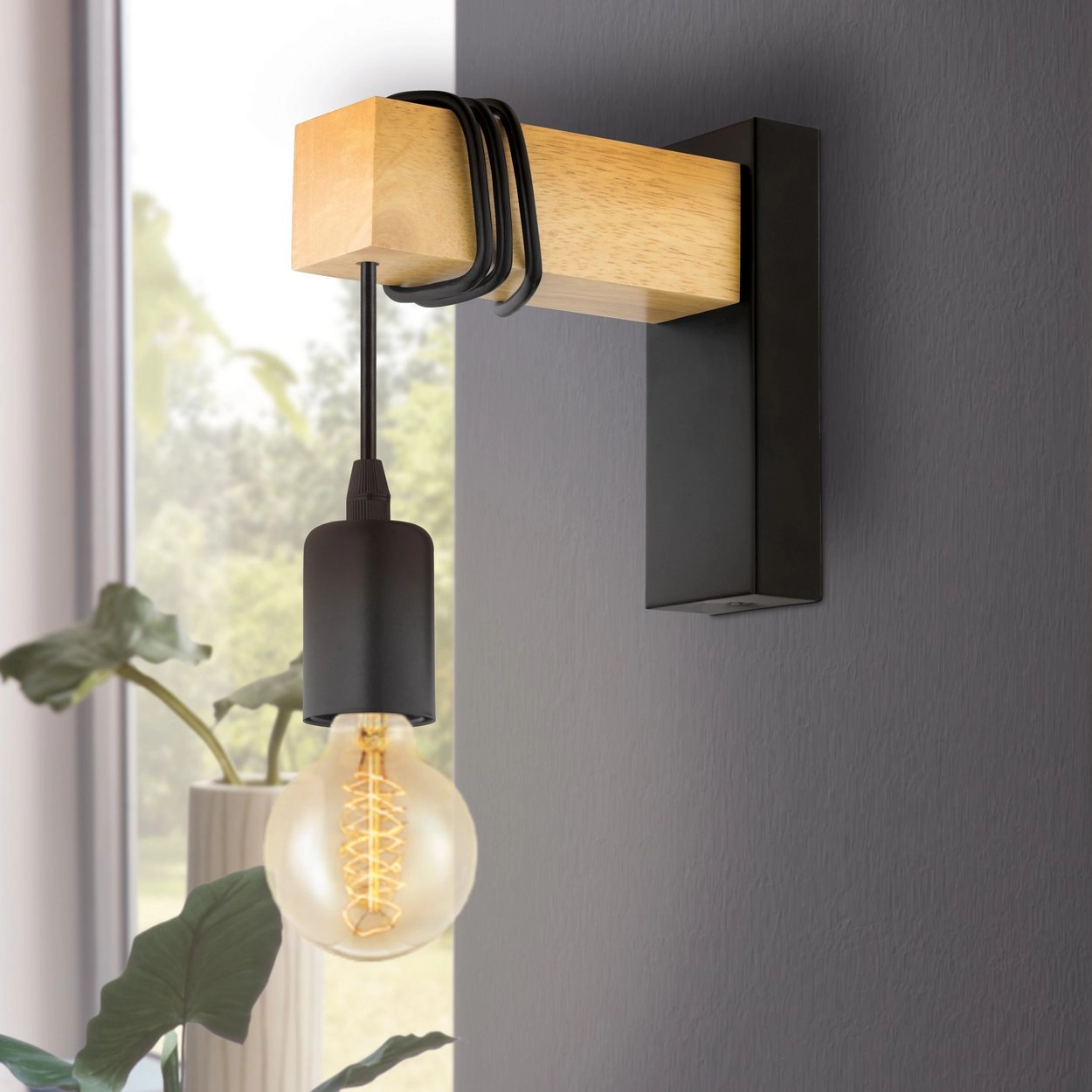 Houten wandlamp Townshend Eglo 9002759435141