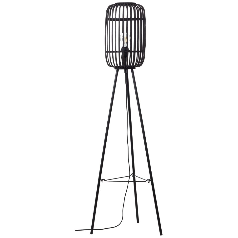 Landelijke tripod vloerlamp Woodrow zwart Brilliant 4004353377075