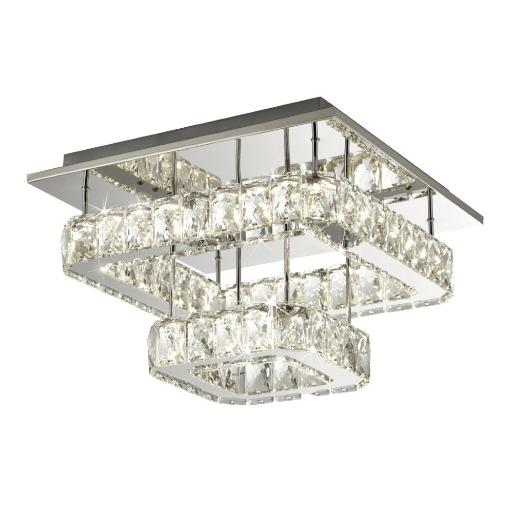 Kristallen plafondlamp Flush Searchlight 5053423164854