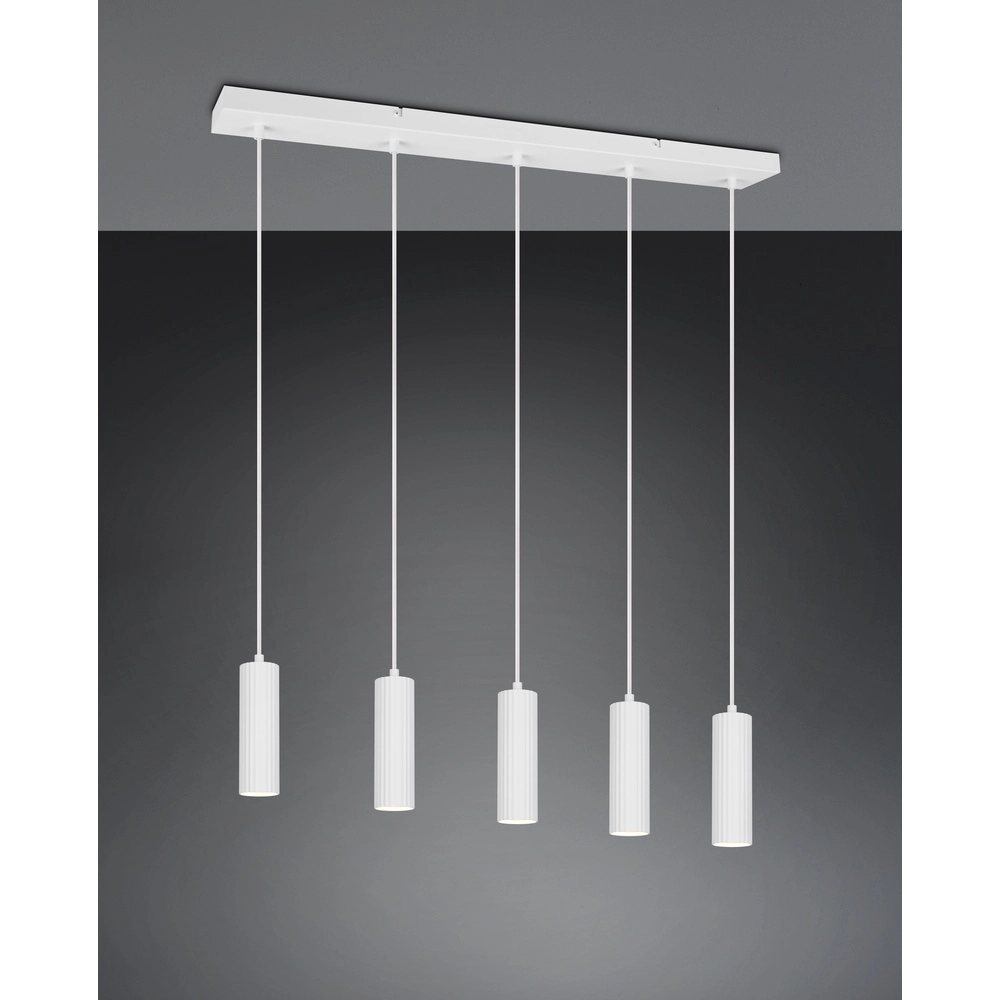 5-lichts hanglamp Soka wit