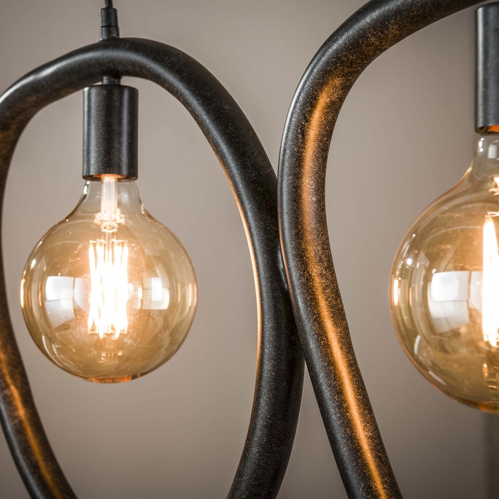Ringen hanglamp Pebble artic zwart - 4x E27 Lyora 8716803511019
