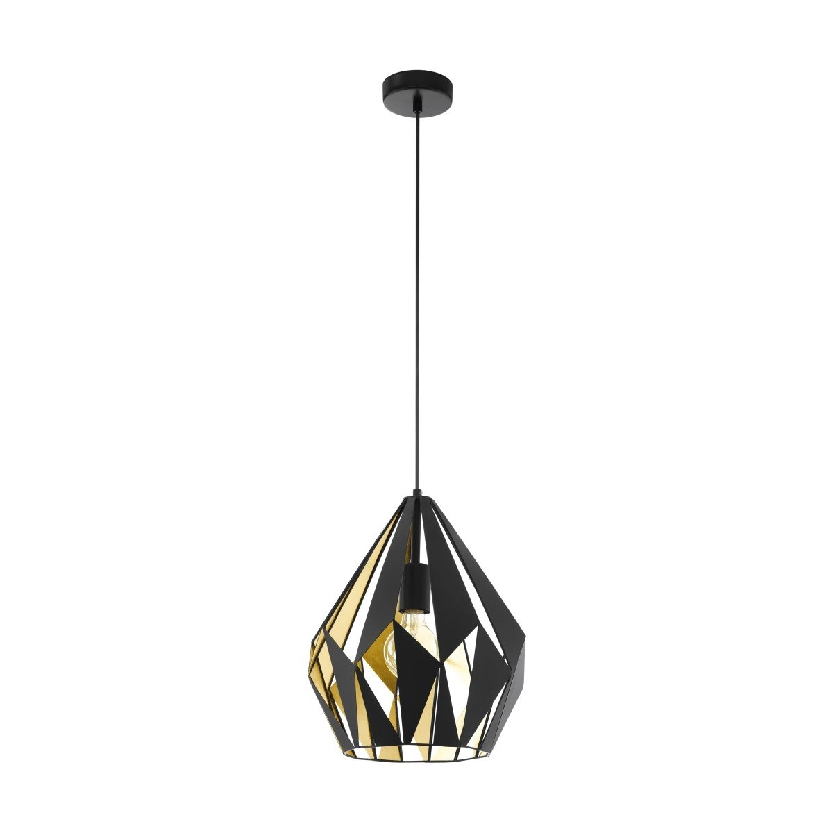 Hanglamp Carlton 1 31cm zwart met goud Eglo 9002759499310