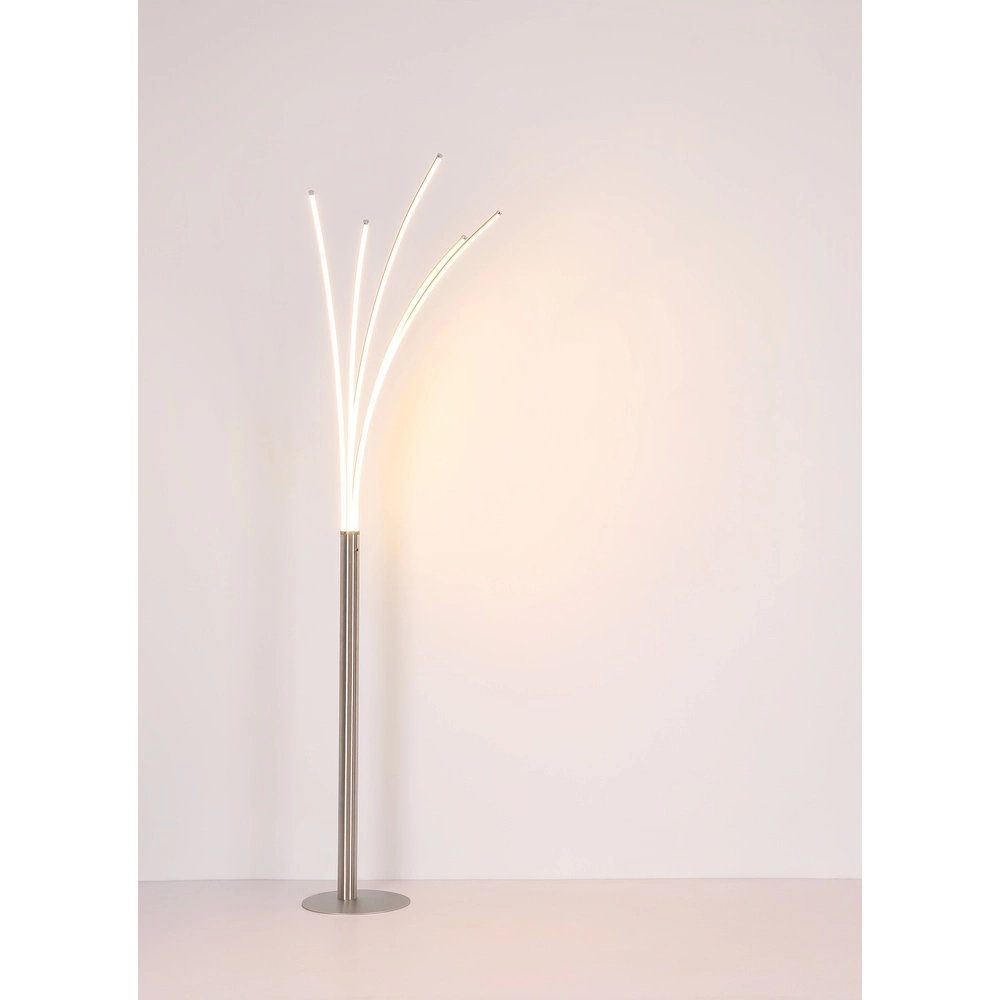 Moderne vloerlamp Bizzy nikkel Globo 9007371452712
