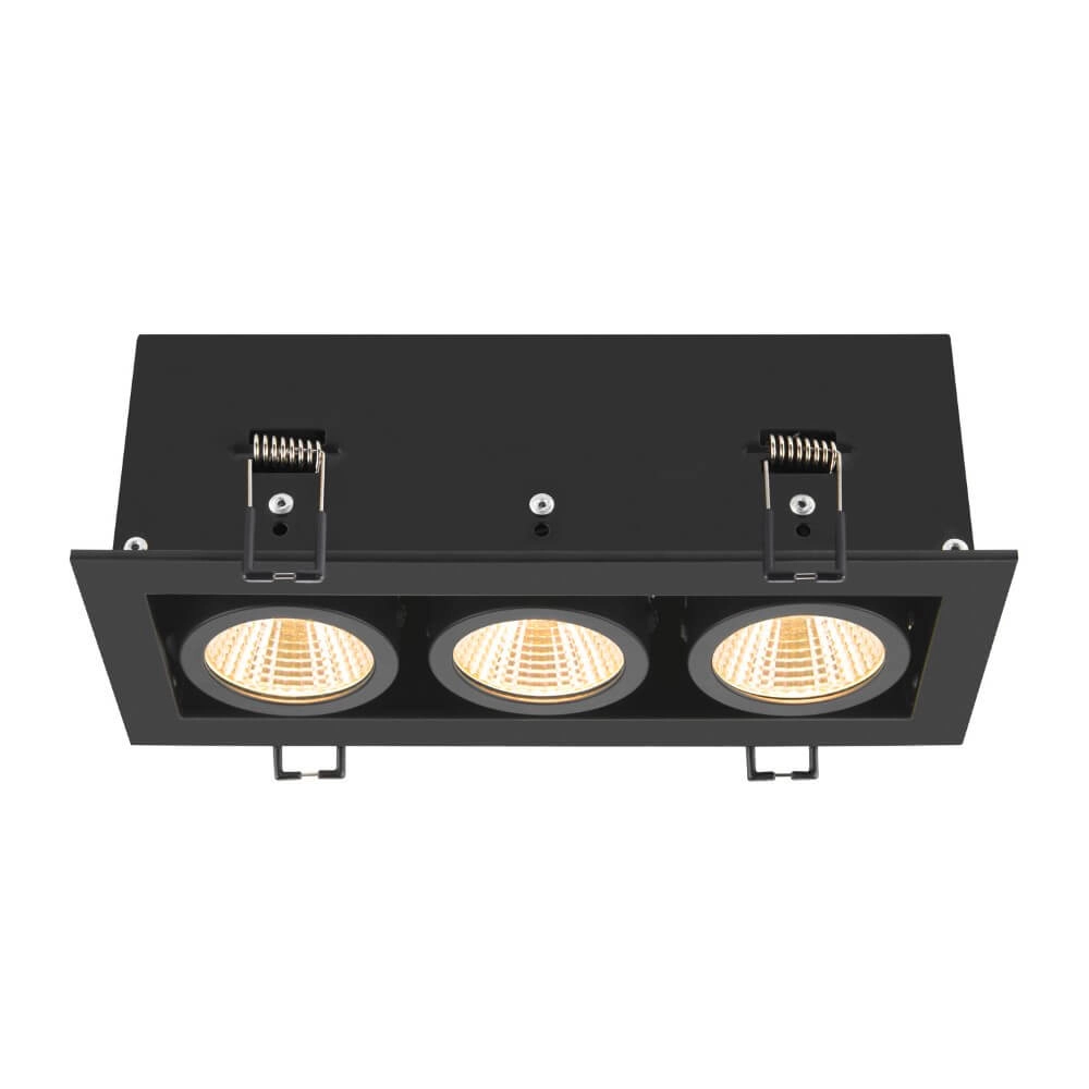 Vierkante led inbouwspot Kadux Triple 3x Led - zwart - 3000K SLV 4024163278867