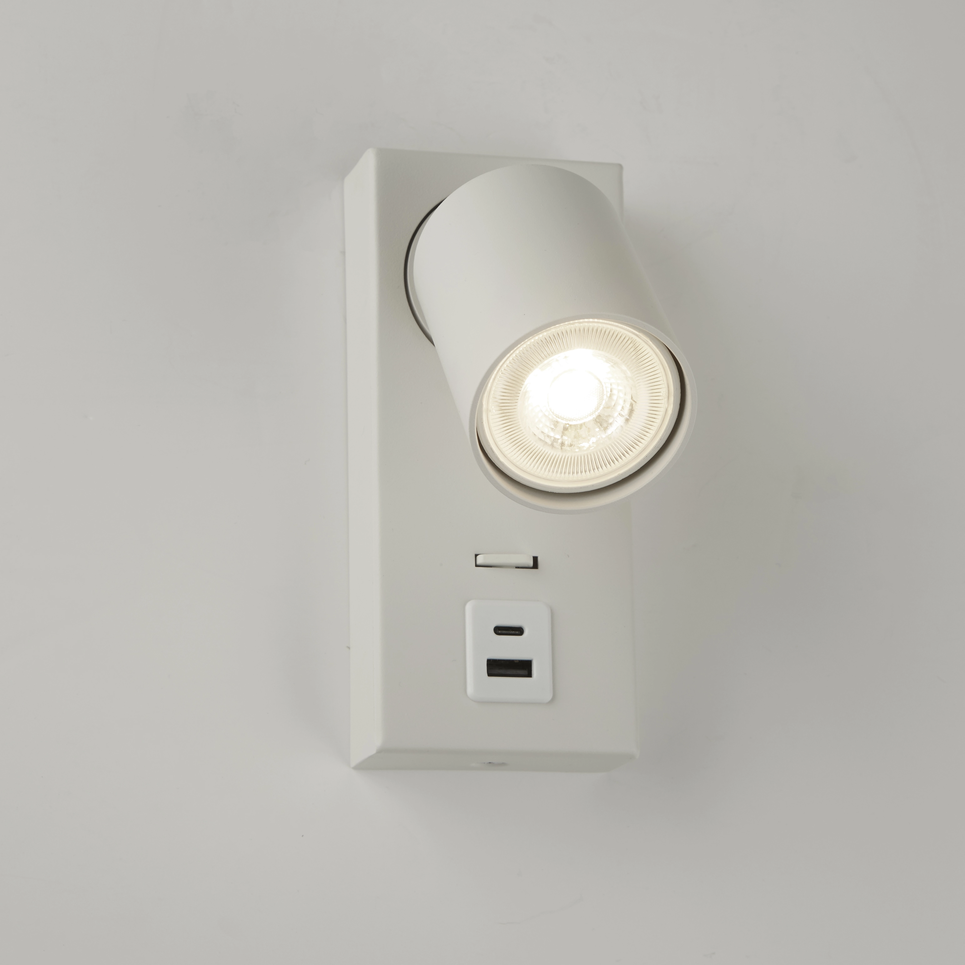 Bedlampje Moon 1 wit met usb