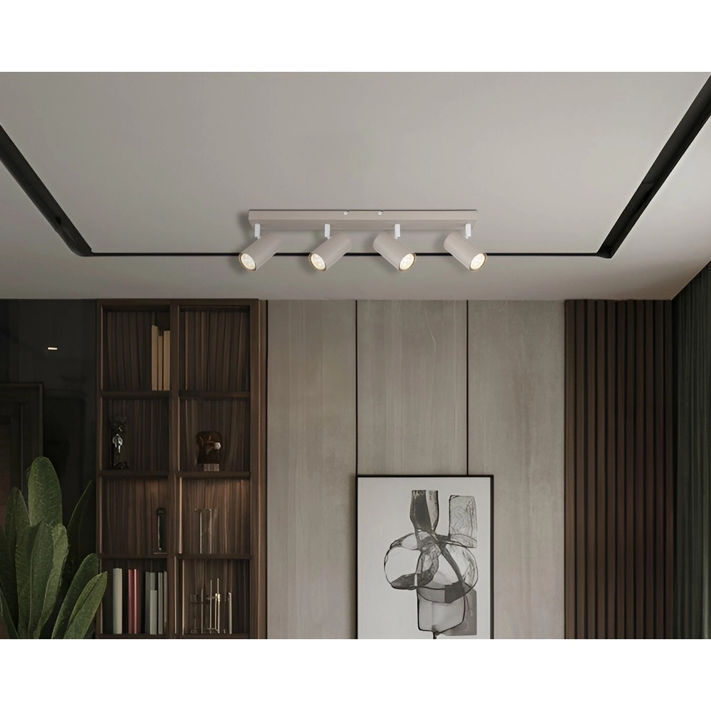 4-lichts plafondspot Robby zand bruin Globo 9007371572441