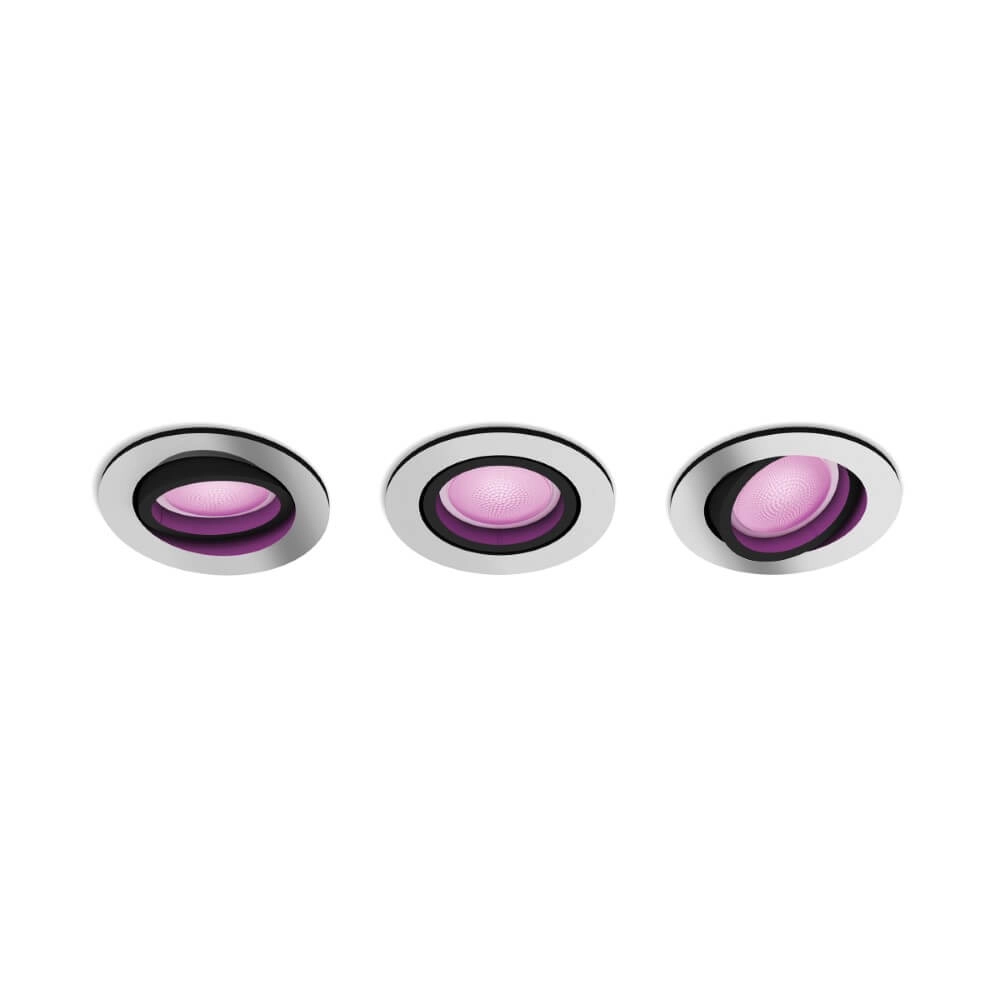 Inbouwspot Hue Centura - White and Color set van 3 zilvergrijs Philips 8720169318854