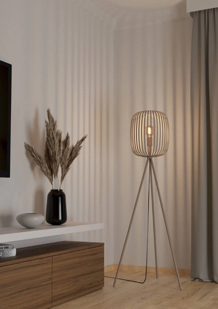 Zand bruine vloerlamp Romazzina Ø 32,5cm Eglo 9008606244515