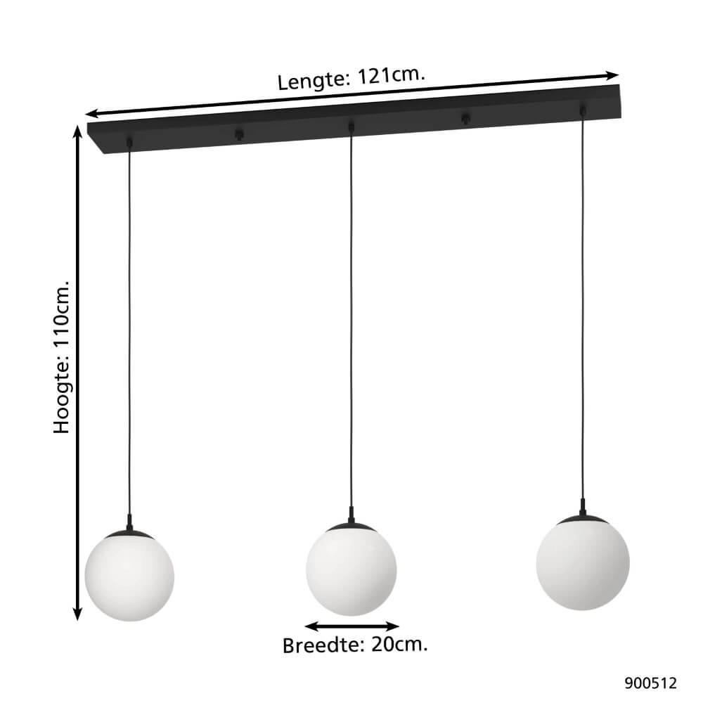 Hanglamp Rondo 3 met glazen bollen Eglo 9008606244416