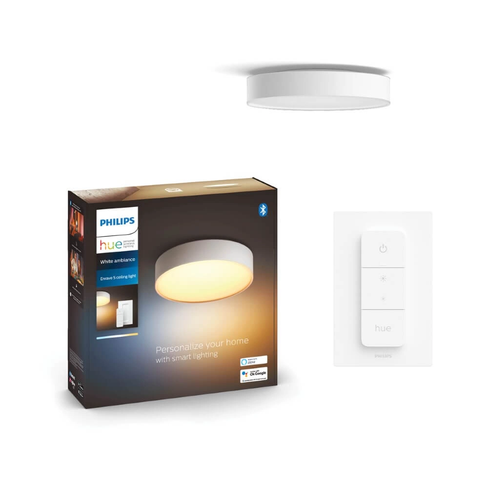 Plafondlamp Hue Enrave S - White Ambiance Ø 26,1cm wit Philips 8718696176412