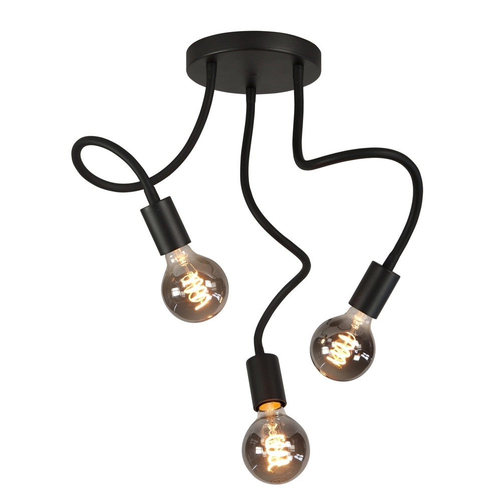 Design plafondlamp Flex zwart 3-lichts