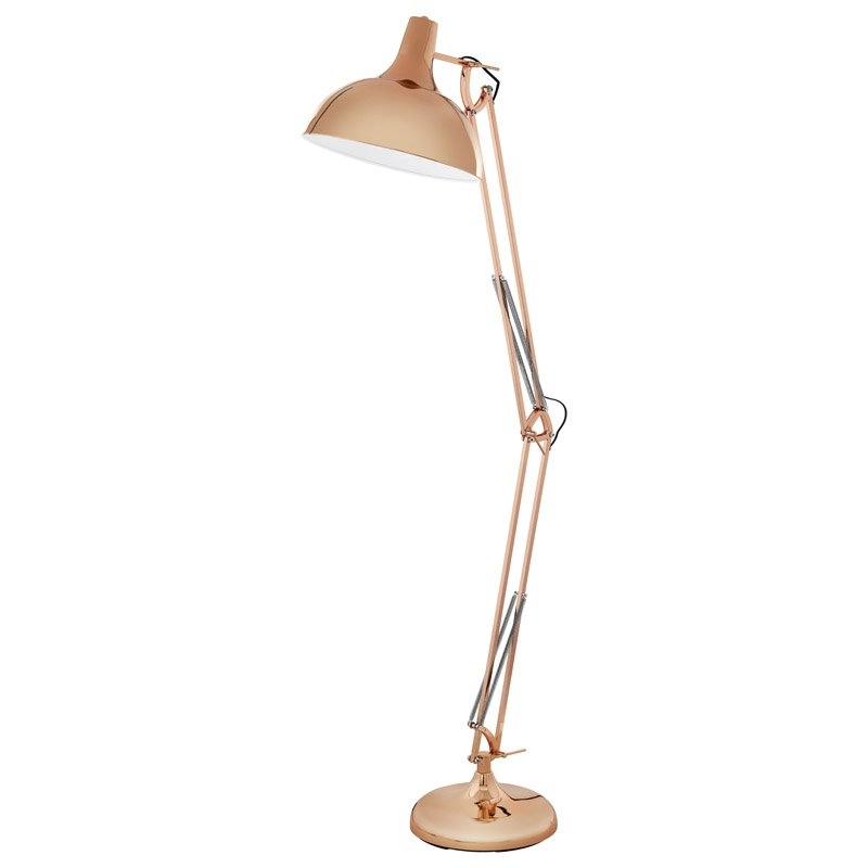 Design vloer leeslamp Borgillo roodkoper